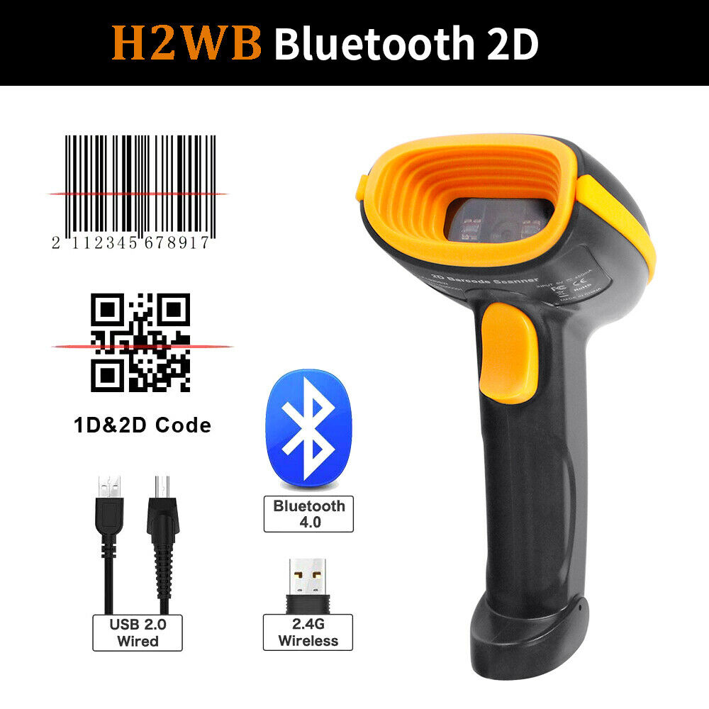 2D barcode scanner H2 H2WB wired/wireless barcode reader bluetooth usb bar code scanner for